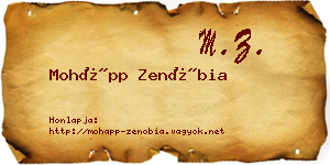Mohápp Zenóbia névjegykártya